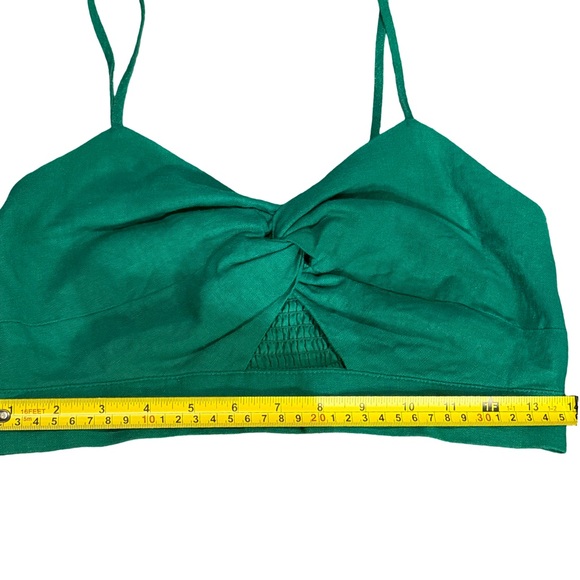 House of Harlow 1969 Emerald Green Twist-Front Crop Top Bustier - Picture 7 of 9